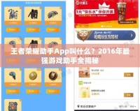 王者榮耀助手App叫什么？2016年最強(qiáng)游戲助手全揭秘