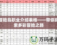 冒險島職業(yè)介紹表格——帶你探索多彩冒險之路