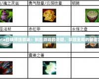 《Dota召喚師技能表：制勝游戲的關(guān)鍵，掌控全局的秘密武器》