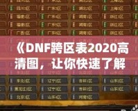 《DNF跨區(qū)表2020高清圖，讓你快速了解跨區(qū)玩法》