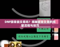 DNF徽章能交易嗎？揭秘徽章交易的完整流程與技巧