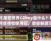 《魔獸世界CDkey是什么？如何獲得和使用它，助你暢游艾澤拉斯》