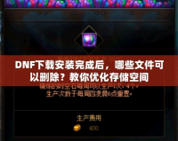 DNF下載安裝完成后，哪些文件可以刪除？教你優(yōu)化存儲空間