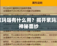 地下城紫瑪瑙有什么用？揭開紫瑪瑙背后的神秘面紗