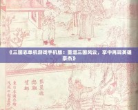 《三國志單機游戲手機版：重溫三國風云，掌中再現(xiàn)英雄豪杰》