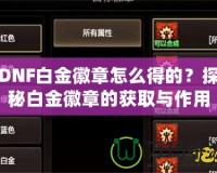 DNF白金徽章怎么得的？探秘白金徽章的獲取與作用