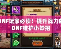 DNF玩家必讀！提升戰(zhàn)力的DNF維護(hù)小妙招