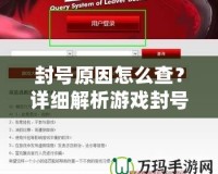 封號原因怎么查？詳細解析游戲封號背后的秘密