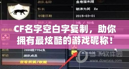 CF名字空白字復(fù)制，助你擁有最炫酷的游戲昵稱！