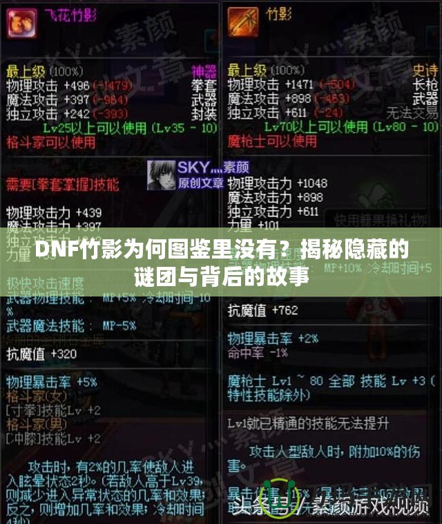 DNF竹影為何圖鑒里沒(méi)有？揭秘隱藏的謎團(tuán)與背后的故事