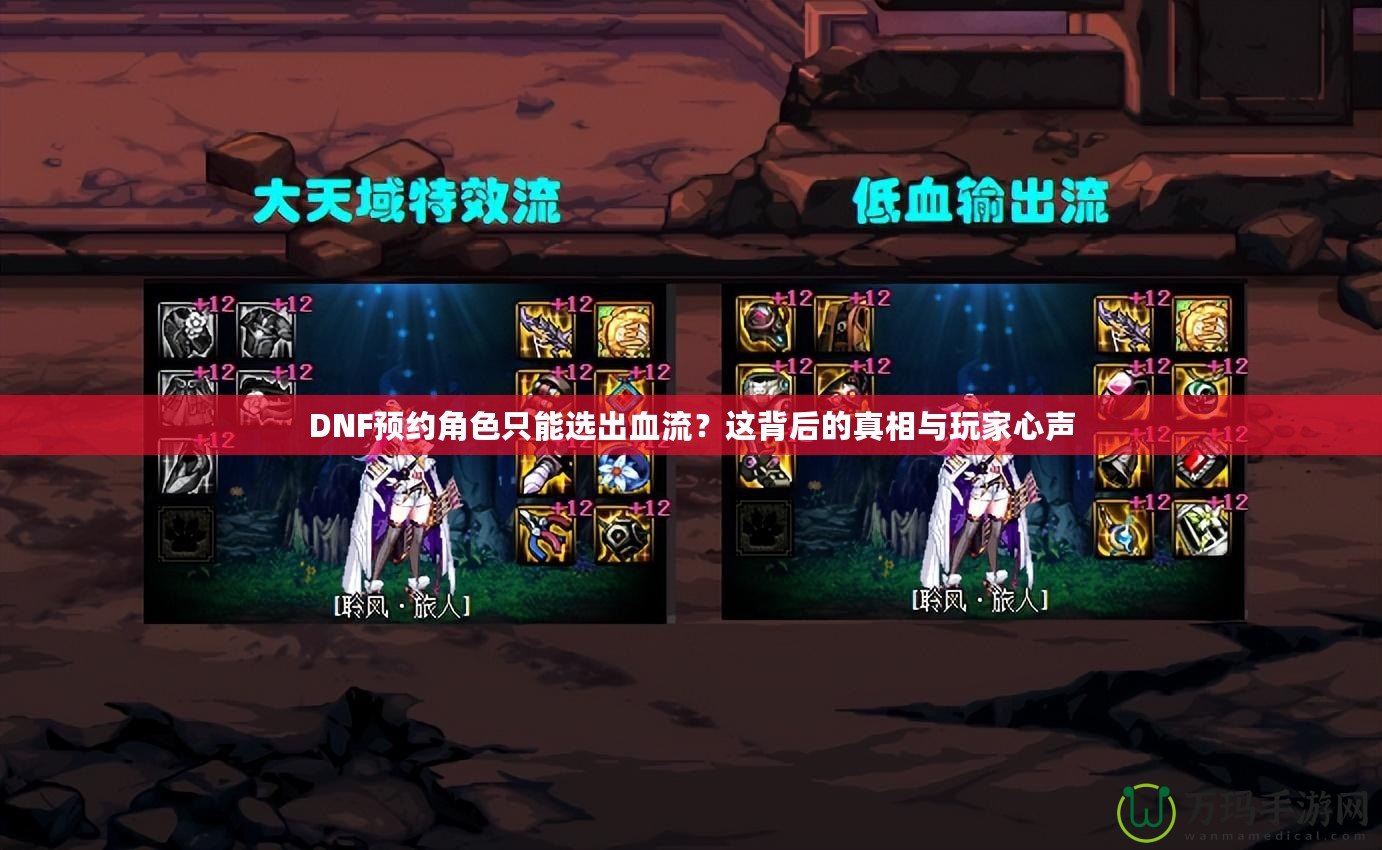 DNF預(yù)約角色只能選出血流？這背后的真相與玩家心聲