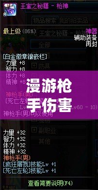 漫游槍手傷害高嗎？深入分析《游戲名字》中的職業(yè)定位與玩法優(yōu)勢