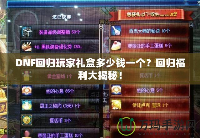 DNF回歸玩家禮盒多少錢一個(gè)？回歸福利大揭秘！