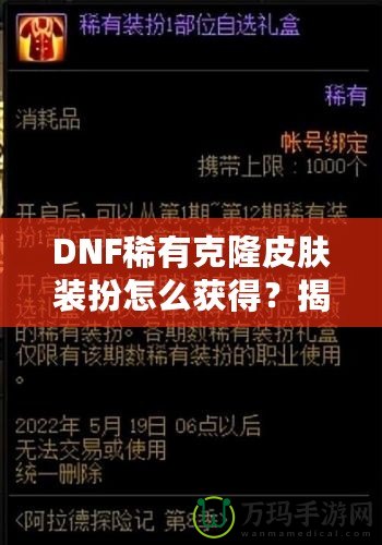 DNF稀有克隆皮膚裝扮怎么獲得？揭秘獲取途徑與技巧