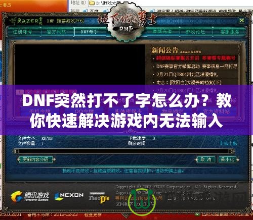 DNF突然打不了字怎么辦？教你快速解決游戲內(nèi)無法輸入的煩惱