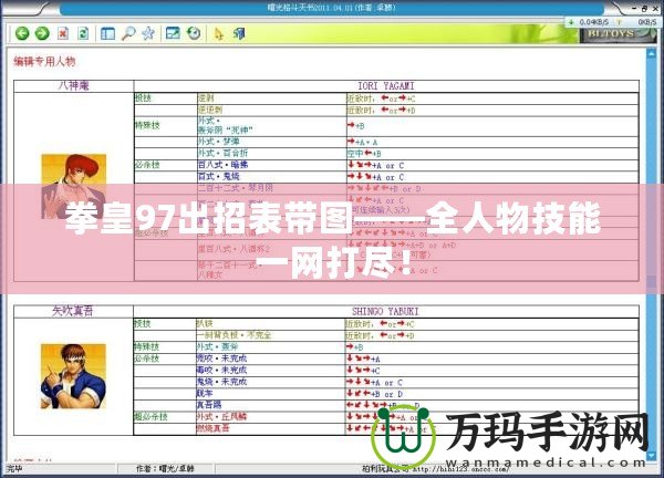 拳皇97出招表帶圖——全人物技能一網打盡！