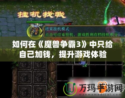 如何在《魔獸爭霸3》中只給自己加錢，提升游戲體驗