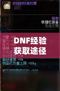 DNF經(jīng)驗(yàn)獲取途徑解析：輕松升級(jí)，快速提升！