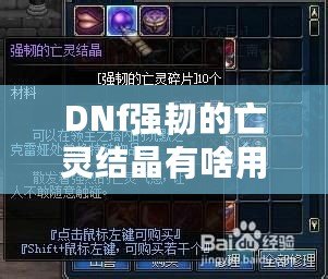 DNf強韌的亡靈結晶有啥用？探索新版本必備的神秘材料！