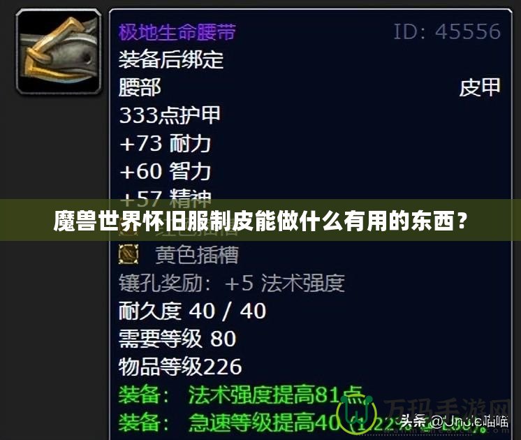 魔獸世界懷舊服制皮能做什么有用的東西？