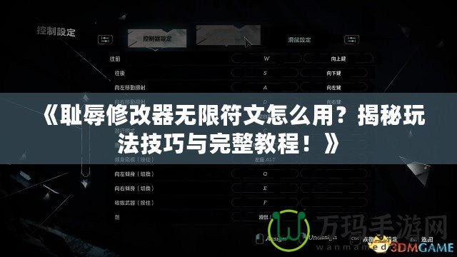 《恥辱修改器無限符文怎么用？揭秘玩法技巧與完整教程！》