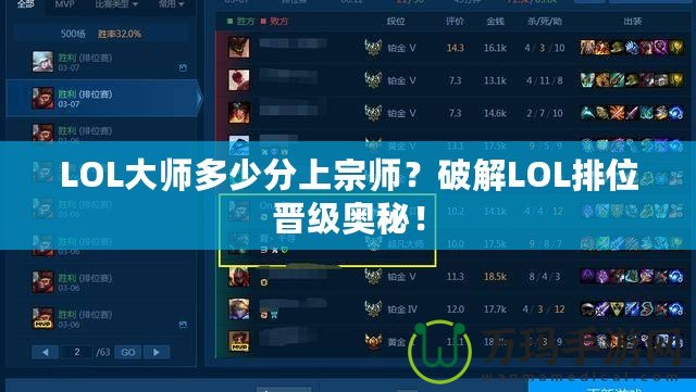 LOL大師多少分上宗師？破解LOL排位晉級奧秘！