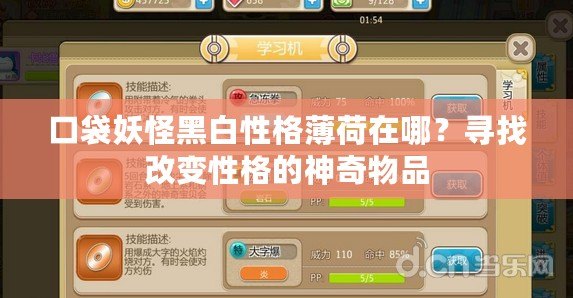 口袋妖怪黑白性格薄荷在哪？尋找改變性格的神奇物品