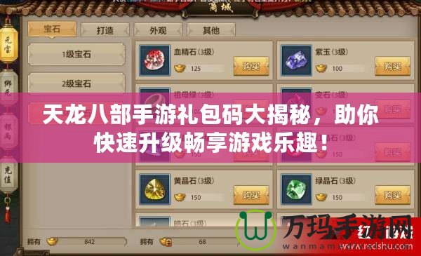 天龍八部手游禮包碼大揭秘，助你快速升級(jí)暢享游戲樂(lè)趣！