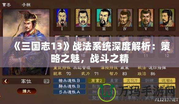 《三國志13》戰(zhàn)法系統(tǒng)深度解析：策略之魅，戰(zhàn)斗之精