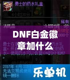 DNF白金徽章加什么？全方位提升角色戰(zhàn)力的最佳選擇