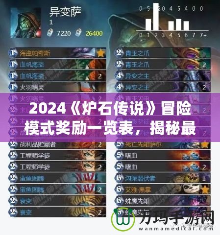 2024《爐石傳說》冒險模式獎勵一覽表，揭秘最全福利！