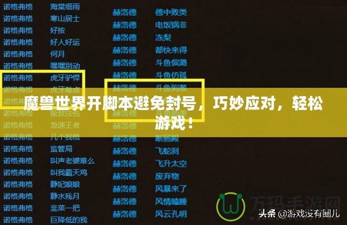 魔獸世界開腳本避免封號，巧妙應(yīng)對，輕松游戲！